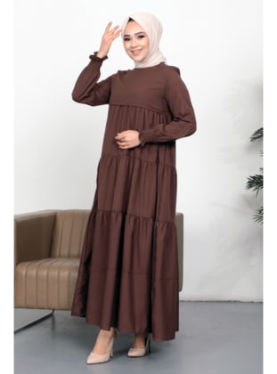 Brown - Modest Dress - Bestenur