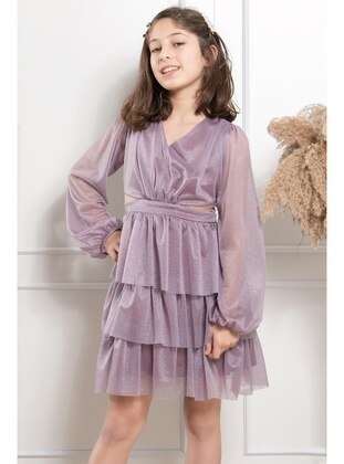 Lilac - Girls` Evening Dress - MFA Moda