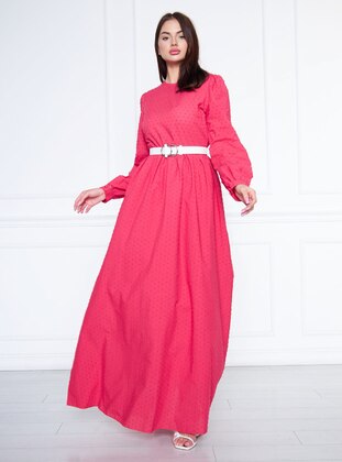 Coral - Crew neck - Fully Lined - Modest Dress - Nurkombin