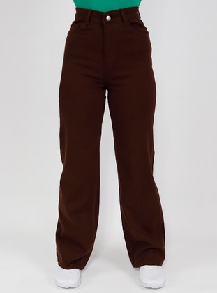 Brown - Pants - Armağan Butik