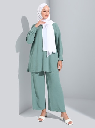 Green Almon - Unlined - Crew neck - Suit - Refka