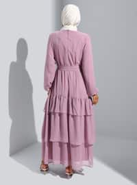 Dusty Lilac - Crew neck - Fully Lined - Modest Dress