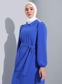 Saxe Blue - Point Collar - Unlined - Modest Dress