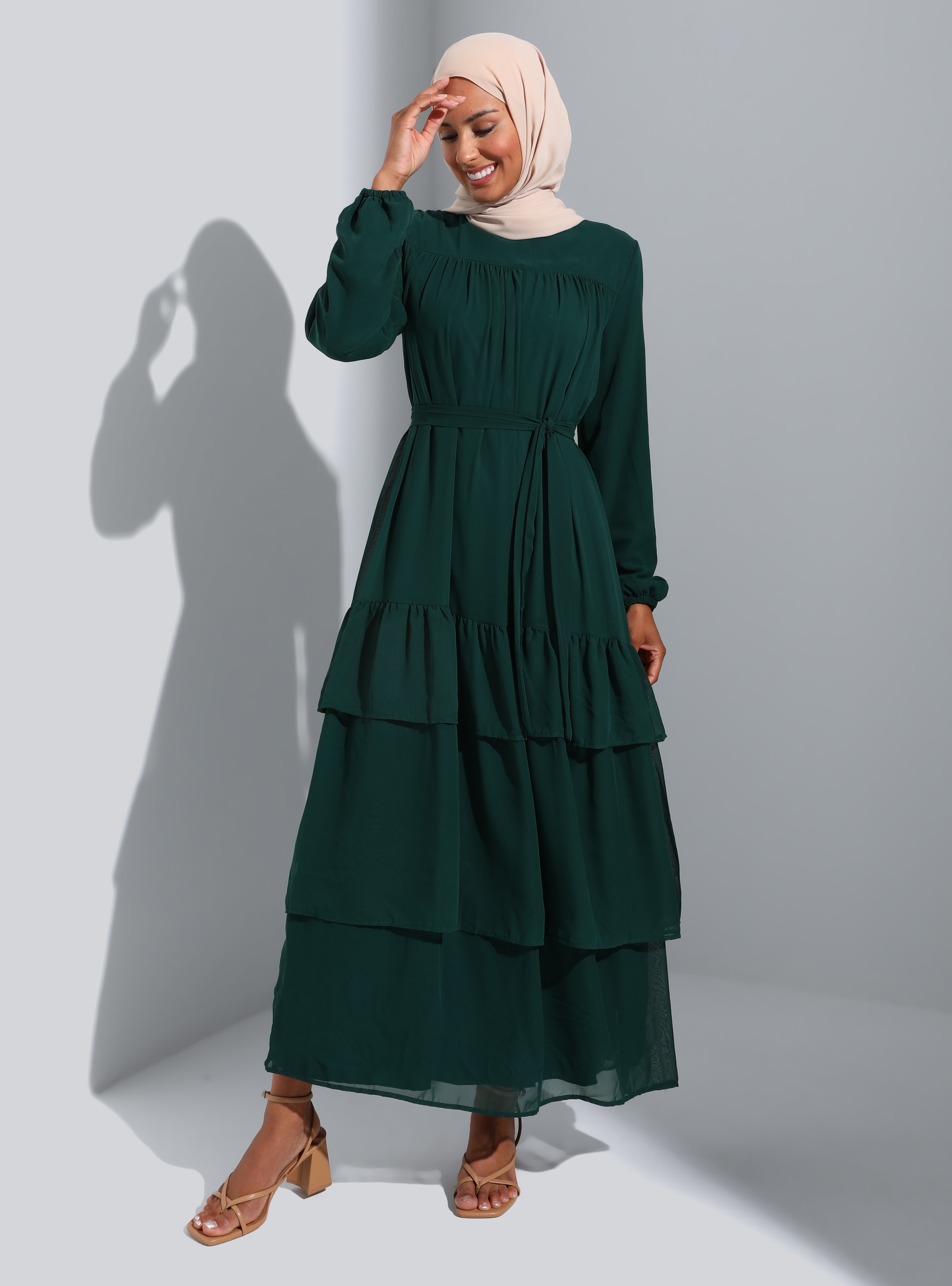 Petrol - Crew neck - Fully Lined - Modest Dress
