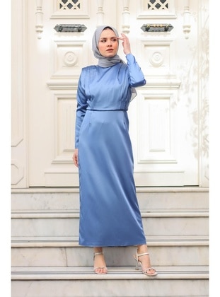 Blue - Modest Dress - Meqlife