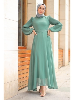 Sea Green - Modest Dress - Meqlife