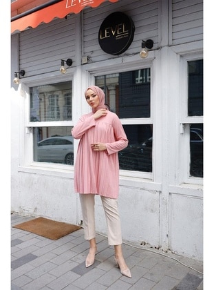 Powder Pink - Tunic - Burcu Fashion