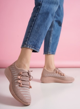 Powder Pink - Sport - Faux Leather - Sports Shoes - Shoescloud