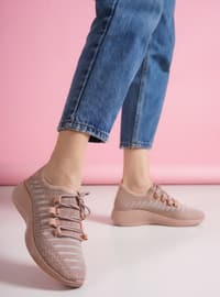 Powder Pink - Sport - Faux Leather - Sports Shoes