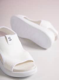 White - Sandal - Faux Leather - Sandal