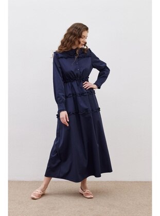 Navy Blue - Modest Dress - Fahhar
