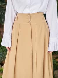 Beige - Unlined - Skirt