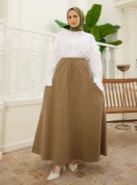 Khaki - Unlined - Skirt