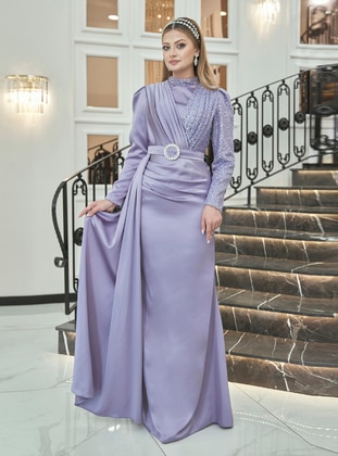 Lavender - Fully Lined -  - Modest Evening Dress - Aslan Polat