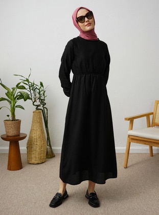 Black - Modest Dress - Por La Cara