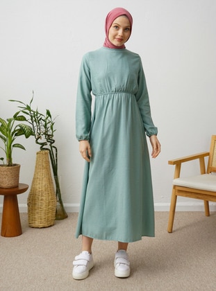 Green Almon - Modest Dress - Por La Cara