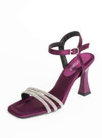 Purple - High Heel - Faux Leather - Heels