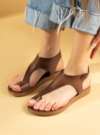 Tan - Sandal - Faux Leather - Sandal