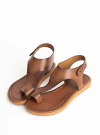 Tan - Sandal - Faux Leather - Sandal