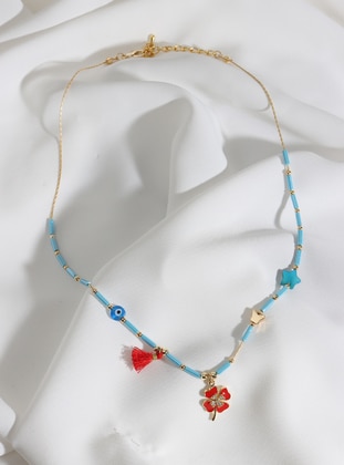 Blue - Necklace - Batı Accessories
