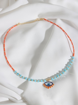 Orange - Necklace - Batı Accessories