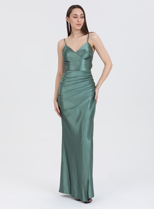 Fully Lined - Green Almon - Evening Dresses - Meksila