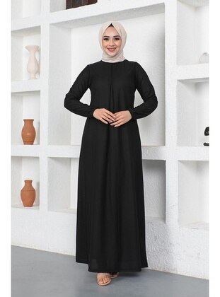 Black - Modest Dress  - Modapinhan