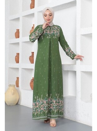 Green - Modest Dress  - Modapinhan
