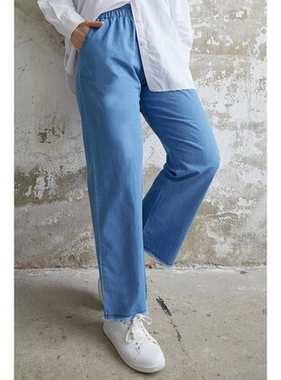 Light Blue - Denim Trousers - InStyle