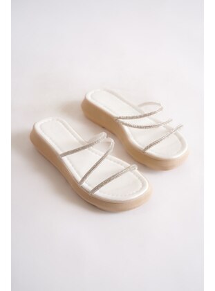300gr - White - Slippers - Moda Değirmeni