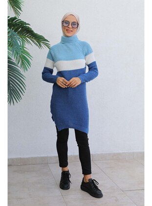 MODAPİNHAN Blue Knit Tunics
