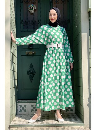 Green - Modest Dress  - Modapinhan