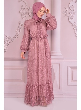 Dusty Rose - Modest Evening Dress - Moda Merve