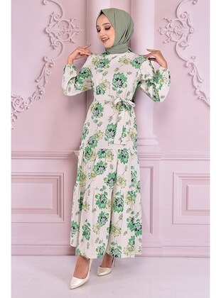 Patterned Dress Green Nev14864