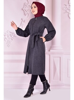 Zippered Coat Anthracite End5494