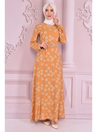Mustard - Modest Dress - Moda Merve