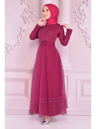 Moda Merve Fuchsia Modest Evening Dress