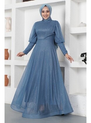 Blue - Modest Evening Dress - MISSVALLE