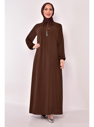Brown - Abaya - Moda Merve