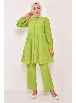 Pistachio Green - Suit - Moda Merve