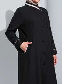 Black - Fully Lined - Button Collar - Topcoat