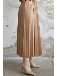 Dark Beige - Unlined - Skirt