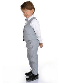 Boy'S Suit With Vest-Gray