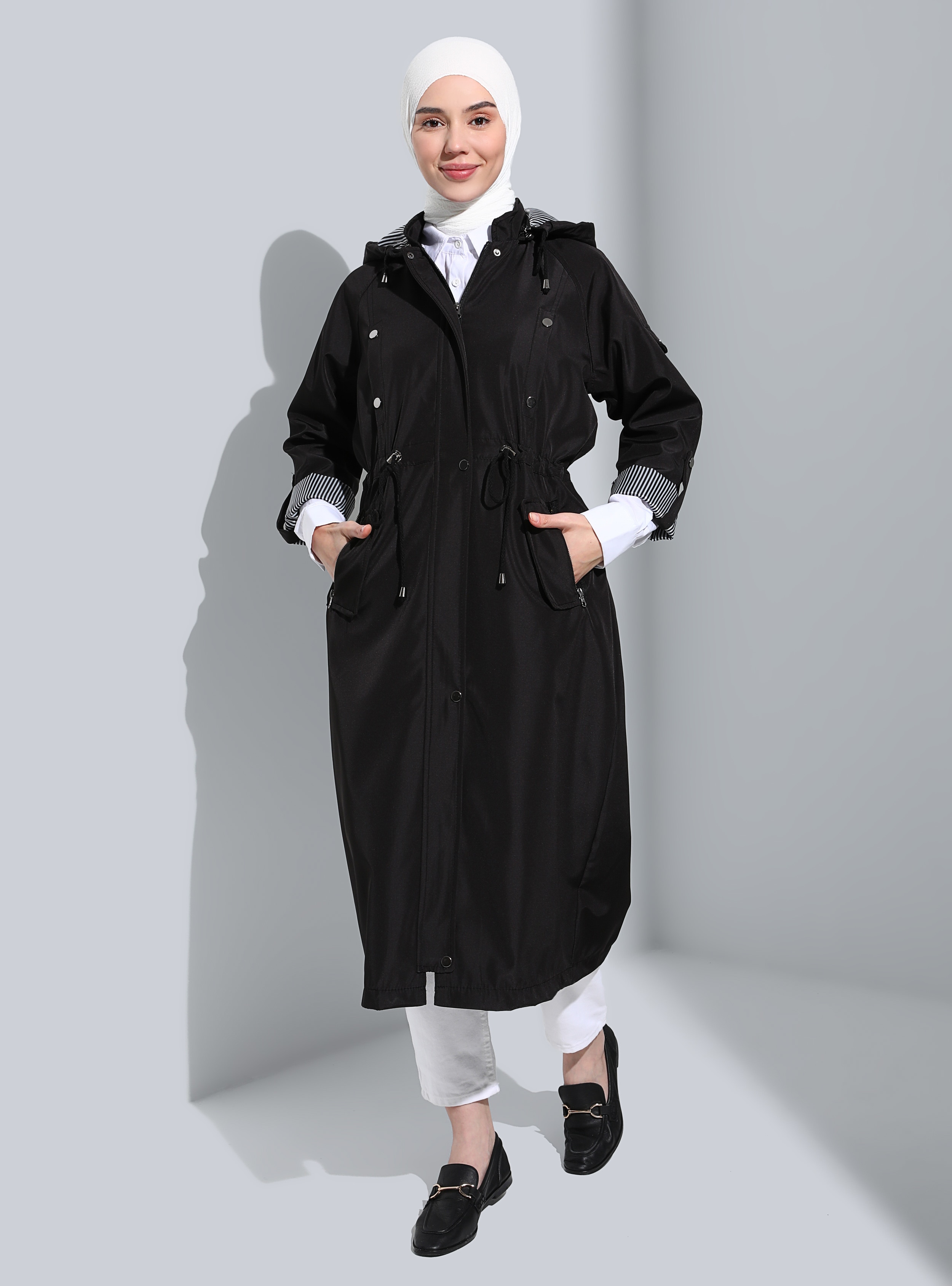 Black - Half Lined - - Trench Coat