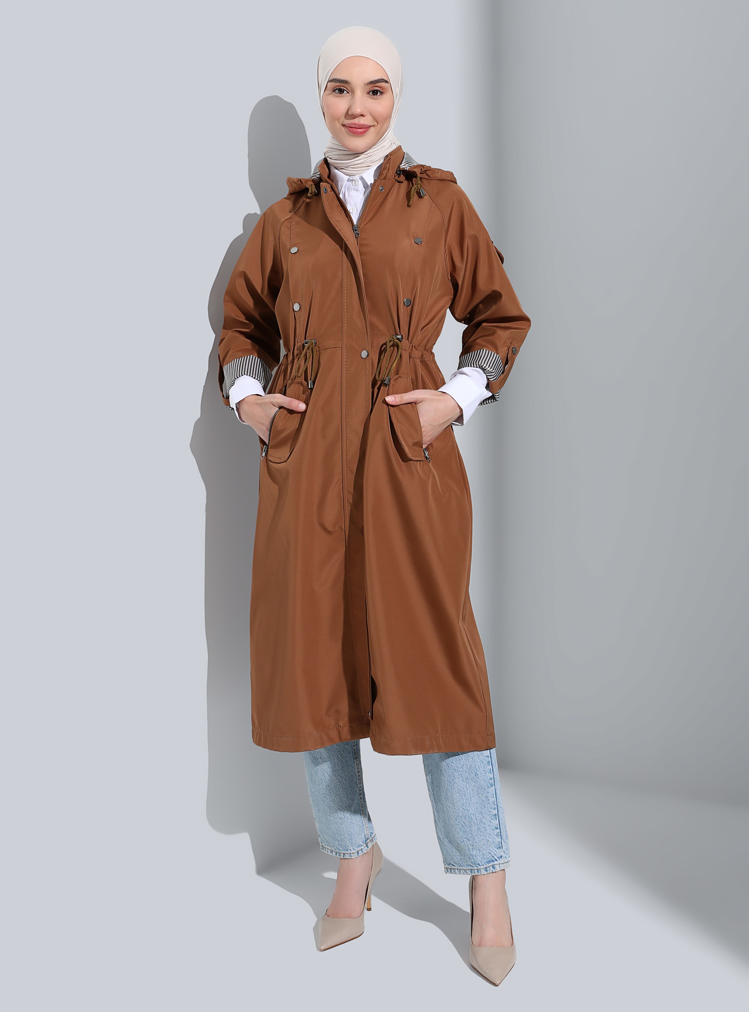 Tan - Half Lined - - Trench Coat