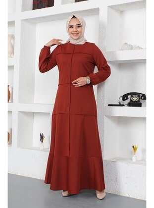 Brick Red - Modest Dress - Modapinhan