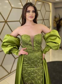 Fully Lined - Pistachio Green - Evening Dresses