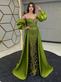 Fully Lined - Pistachio Green - Evening Dresses