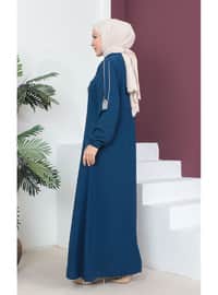 Indigo - Crew neck - Unlined - Plus Size Abaya