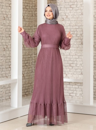 Fully Lined - Lilac - Polo neck - Evening Dresses - Fashion Showcase Design